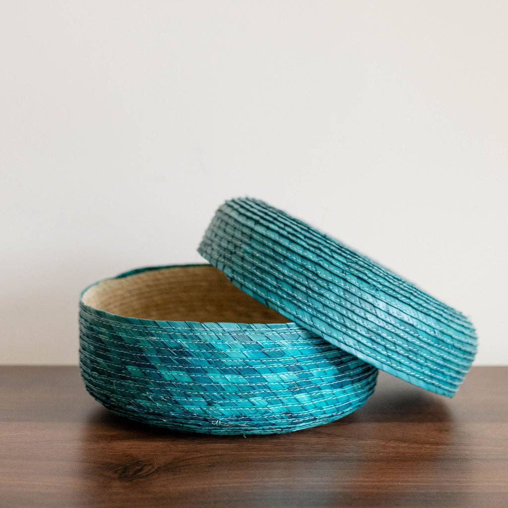 Palm Tortilla Warming Basket with Lid - Green