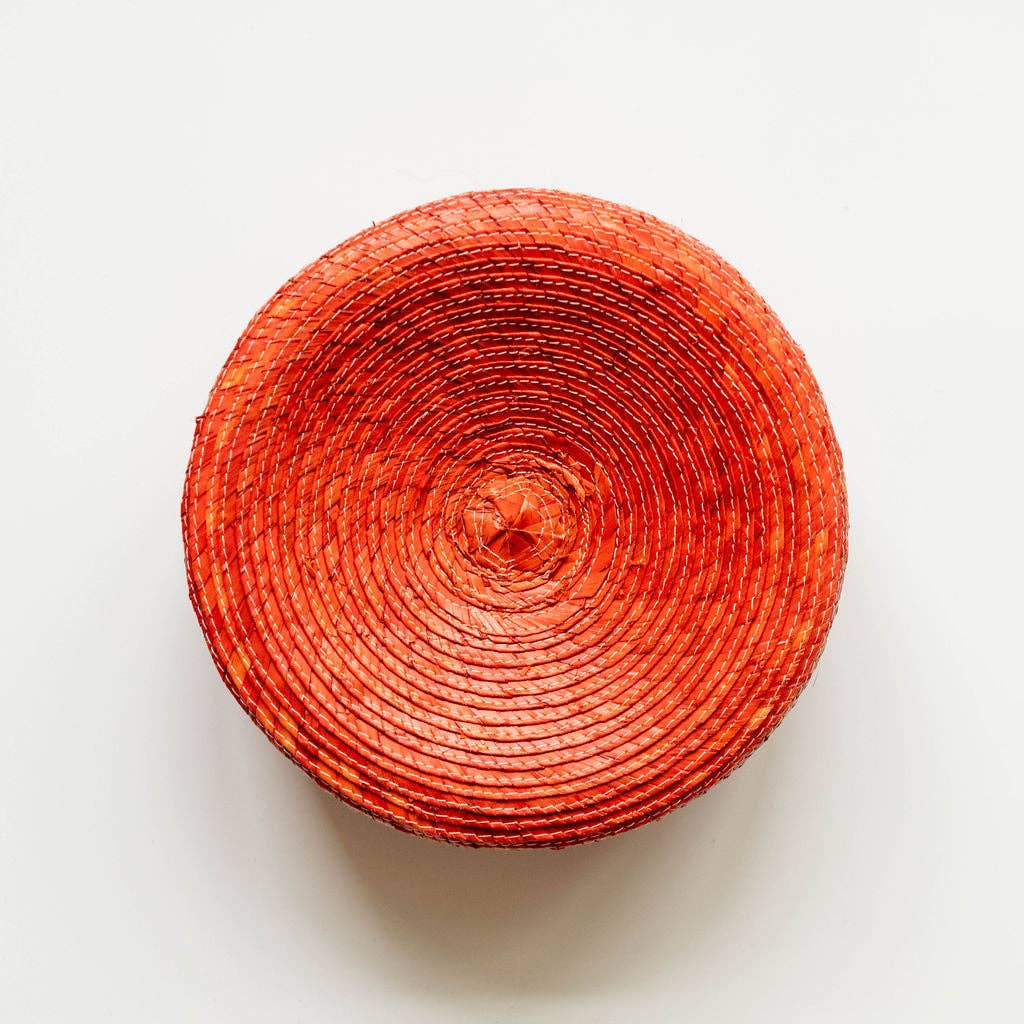 Palm Tortilla Warming Basket with Lid - Orange