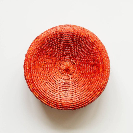 Palm Tortilla Warming Basket with Lid - Orange