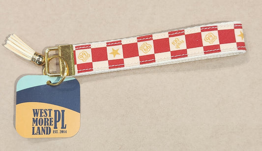 Key Fob Wristlet - Route 66 100 Years - Red Check