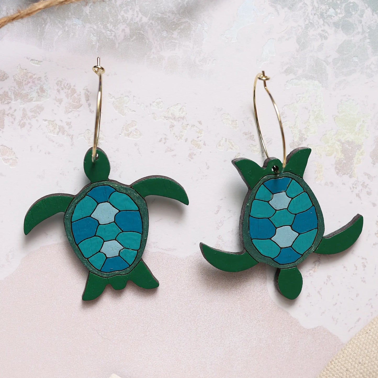 Sea Turtle Hoop Earrings