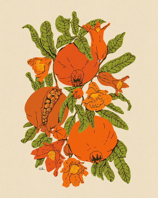 Abundance Pomegranates Miniprint