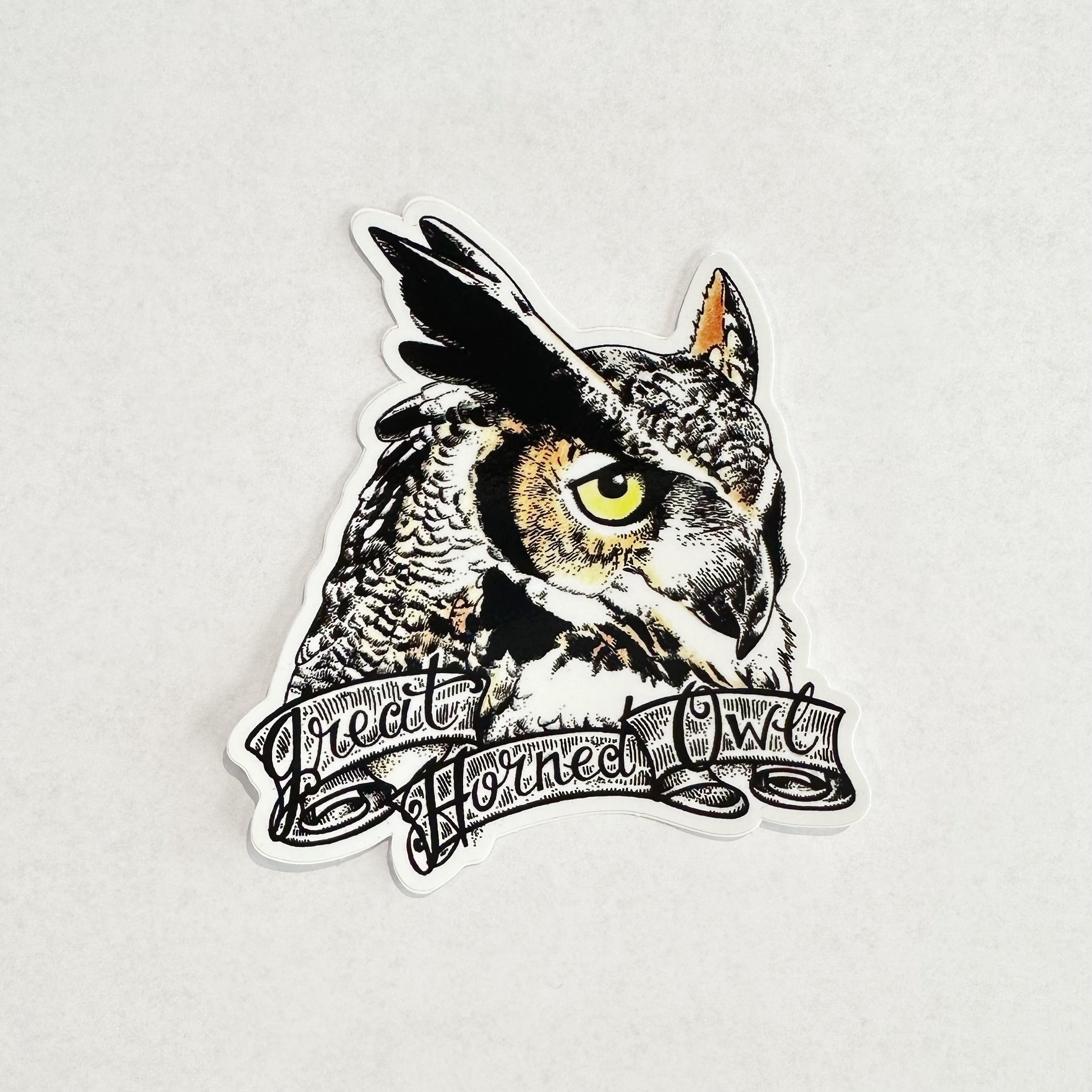 Owl Racing Sticker Great Horned Owl Sticker – Illinois State Museum - the Shop