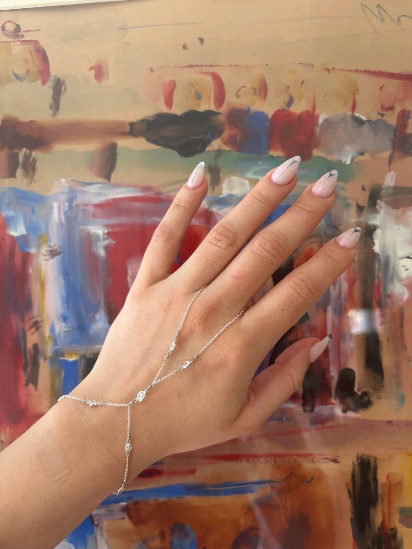 Silver Hermosa Hand Chain