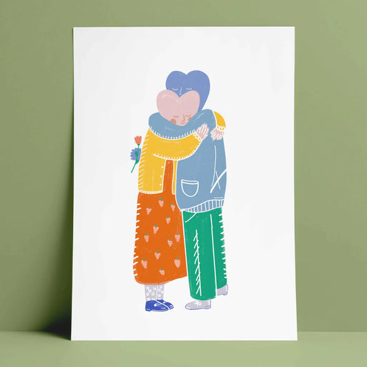 Heart to Heart Hug Print