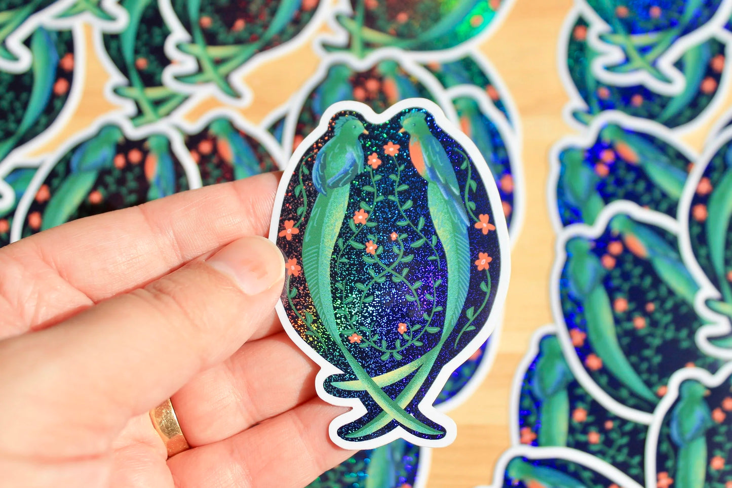 Lovebirds Holo Sticker