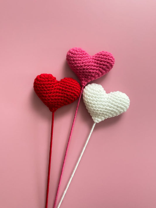 Crochet Amigurumi Heart Stems