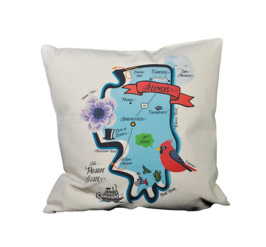 Illinois Map Pillow