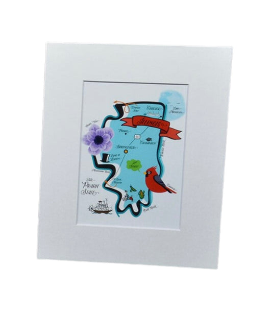 Illinois Map Print