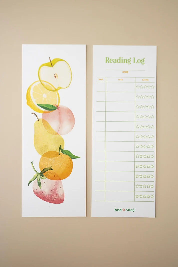 Juicy Reads - Reading Log Bookmark