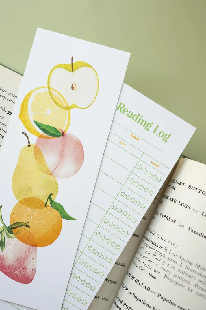 Juicy Reads - Reading Log Bookmark