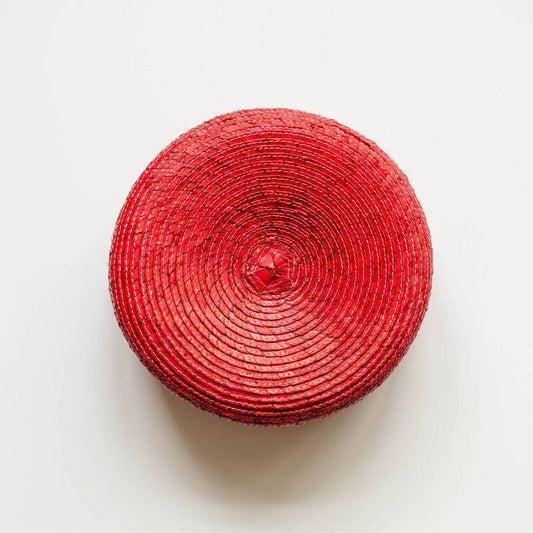 Palm Tortilla Warming Basket with Lid - Red