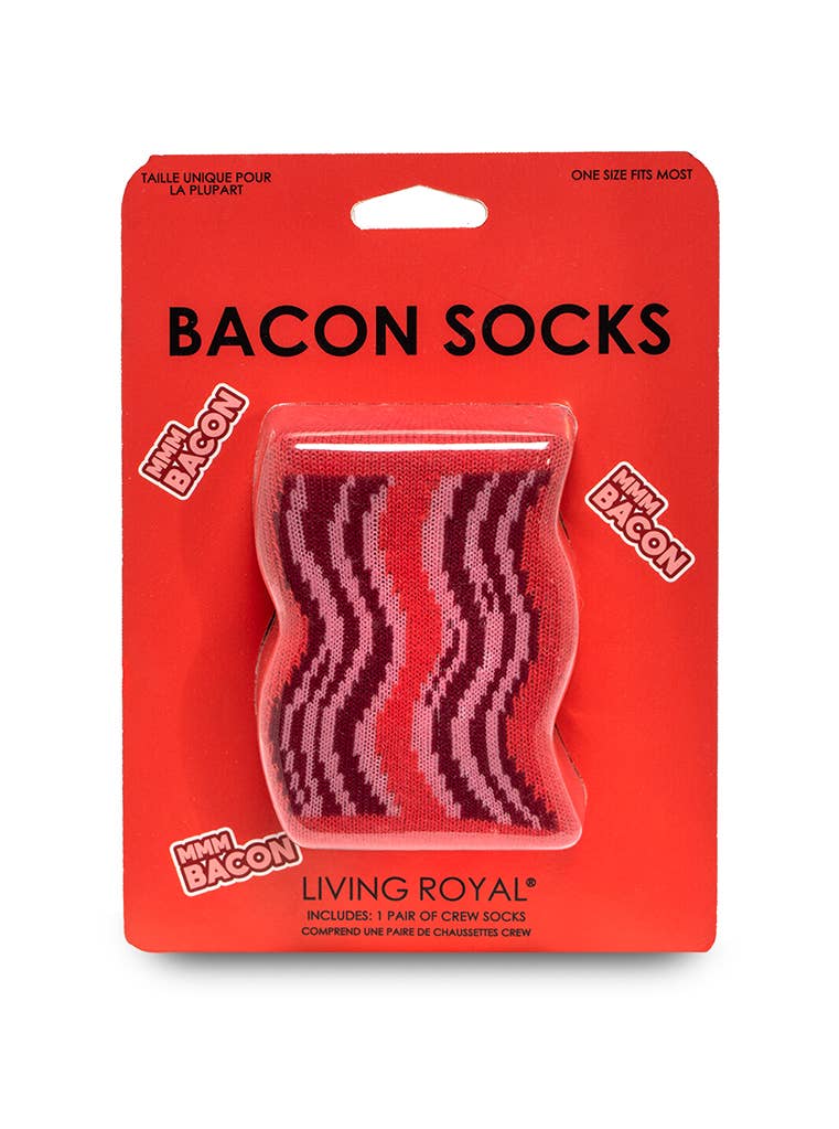 Bacon Strips 3D Packaged Crew Socks