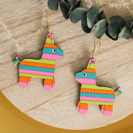 Fiesta Piñata Hoop Earrings