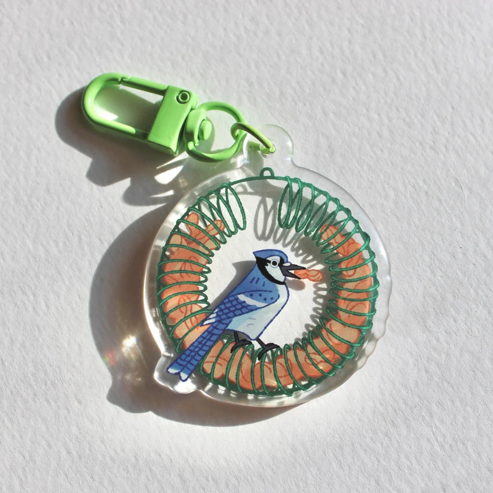 Blue Jay Feeder Acrylic Charm