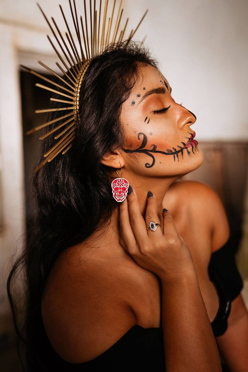 Day of the Dead - Sugar Skull Hoop Earrings