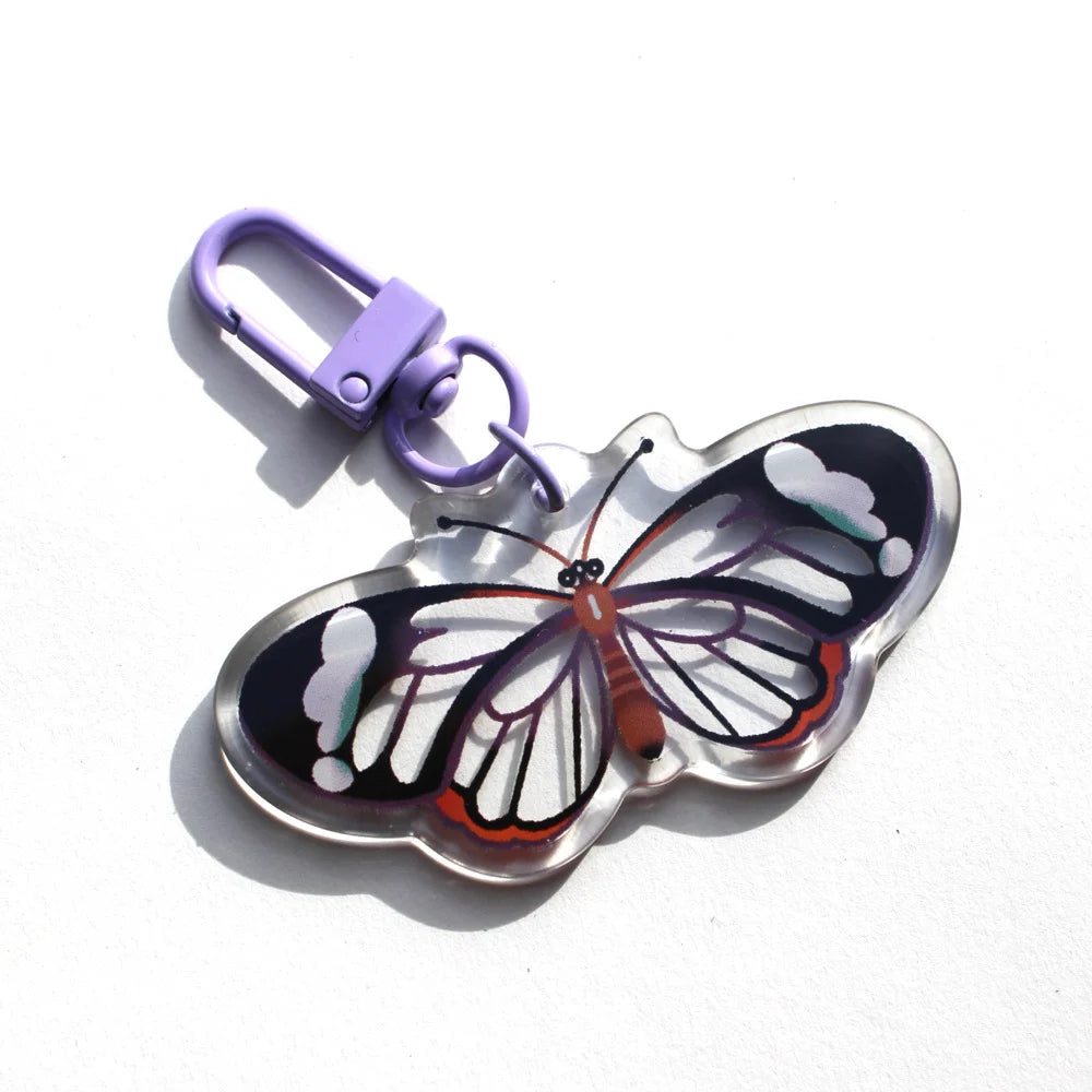 Glasswing Butterfly Acrylic Charm