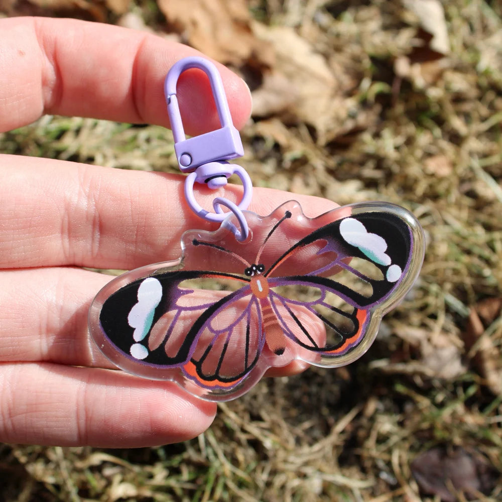 Glasswing Butterfly Acrylic Charm
