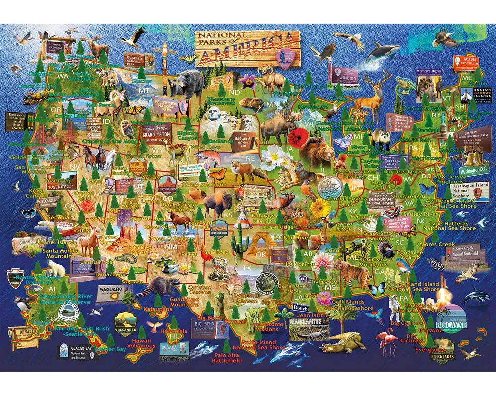 National Parks Map - 250 Piece Puzzle