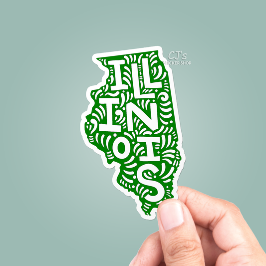 Illinois State Colorful Sticker Vinyl Decal