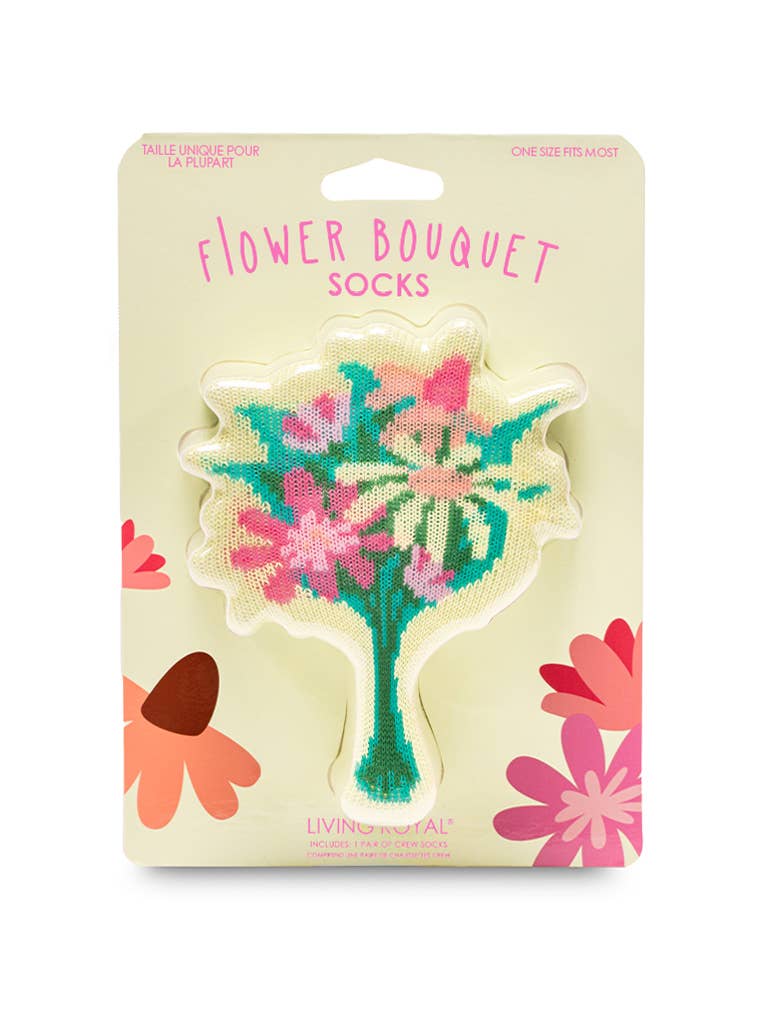 Flower Bouquet 3D Packaged Crew Socks