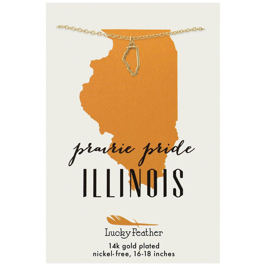 Illinois State Silhouette Necklace
