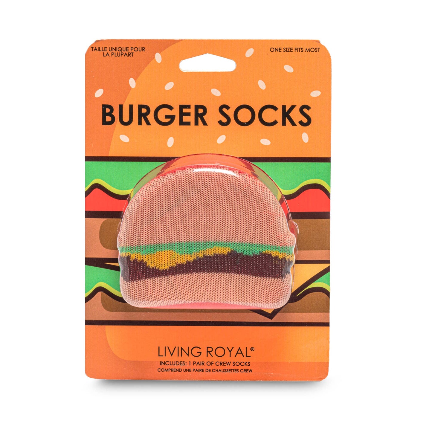 Burger w/ Fries 3D Packaged Crew Socks