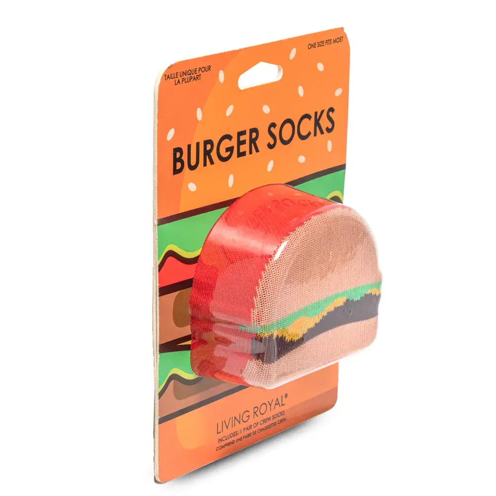 Burger w/ Fries 3D Packaged Crew Socks