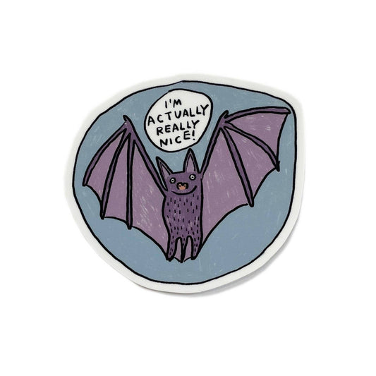 I'm Actually Really Nice - Bat Sticker