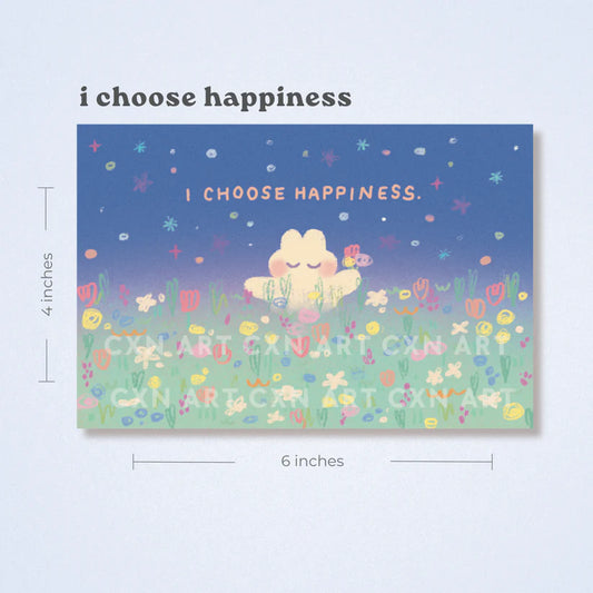 "I Choose Happiness" Art Print & Postcard