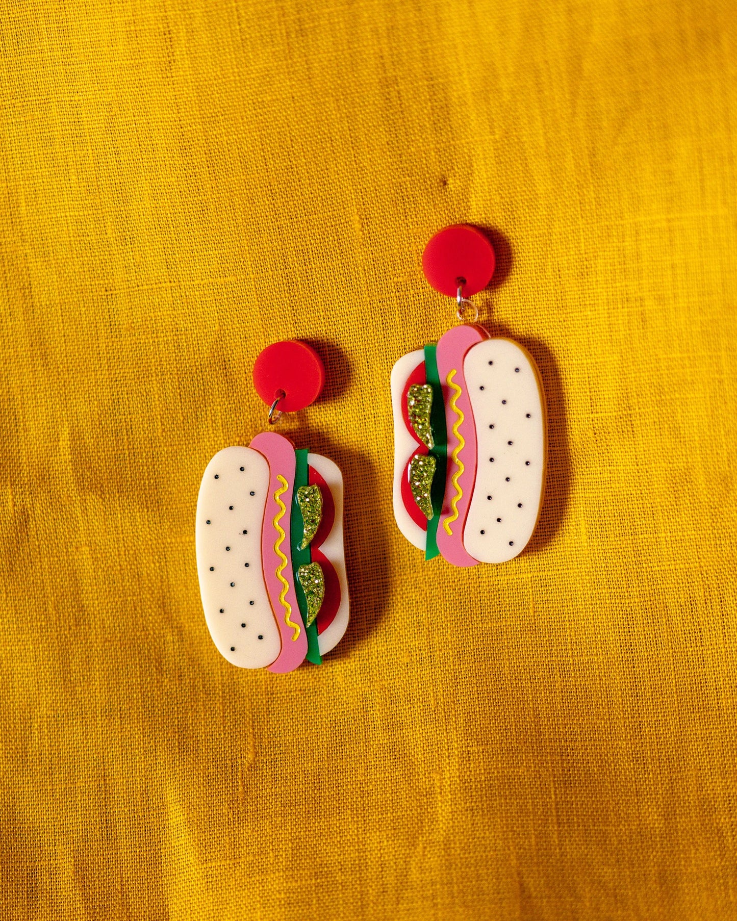Chicago Style Hot Dog Earrings