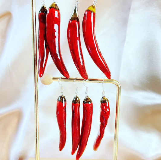 Earrings (Hook) - Dried Chili Pepper