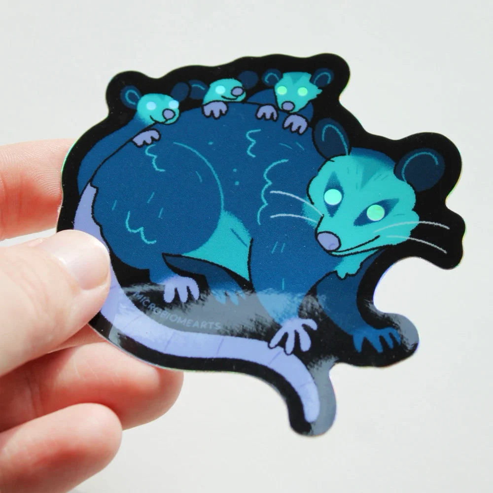 Nighttime Oppossum Holo Sticker