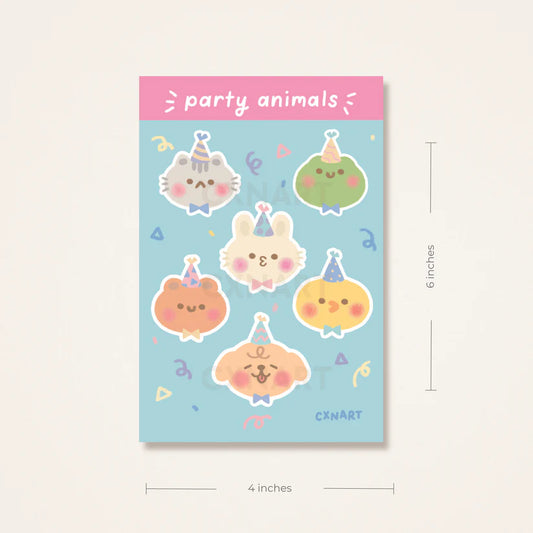 "Party Animals" Sticker Sheet