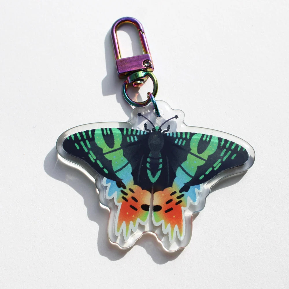 Sunset Moth Acrylic Charm