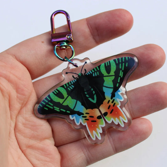 Sunset Moth Acrylic Charm