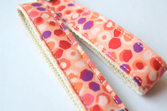 Key Fob Wristlet - Orange and Pink Pebble