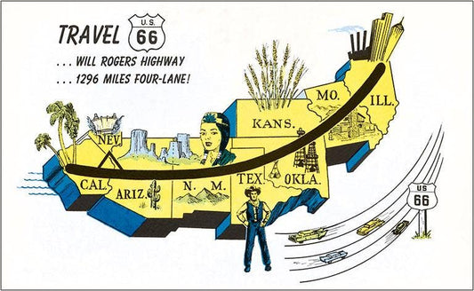 Will Rogers Highway, Route 66 - Postcard