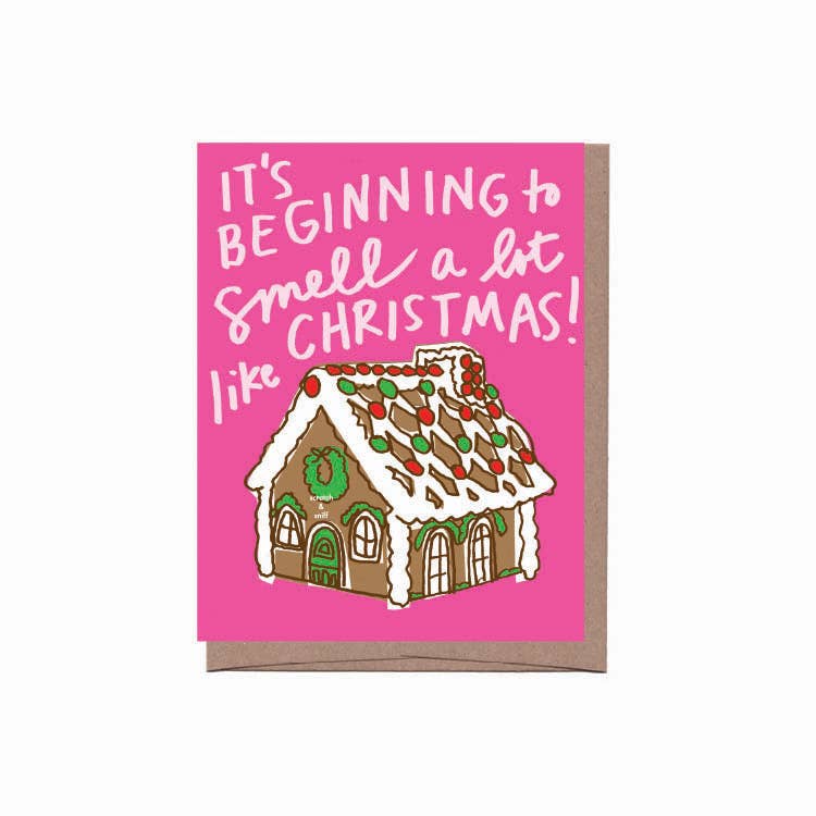 Scratch & Sniff Gingerbread House Christmas Greeting Card