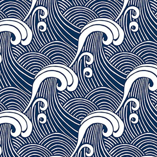 Stock image of Japanese Wave Scarf design.