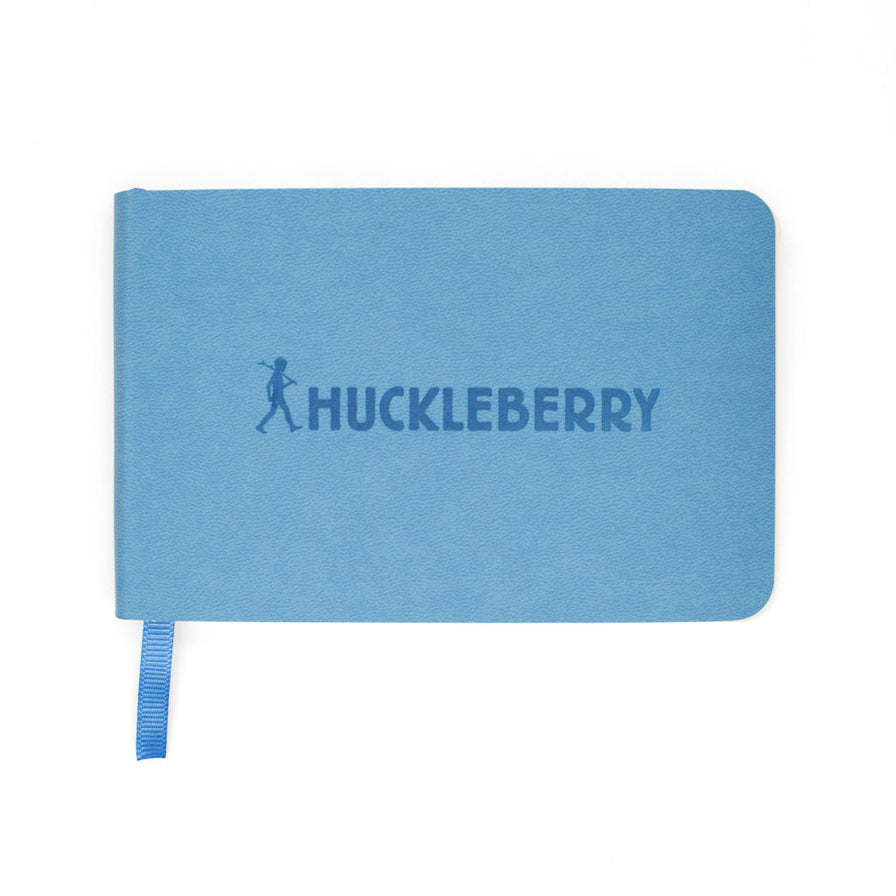 Image of the Huckleberry Waterproof Sketchbook, showing blue cover reading “Huckleberry”.