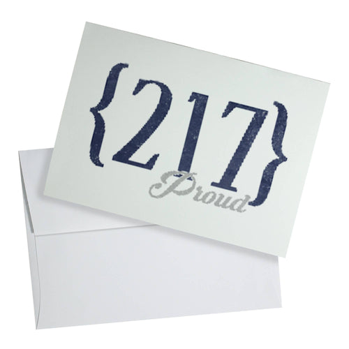 Cover image for Springfield, Illinois “217 Proud” greeting card.