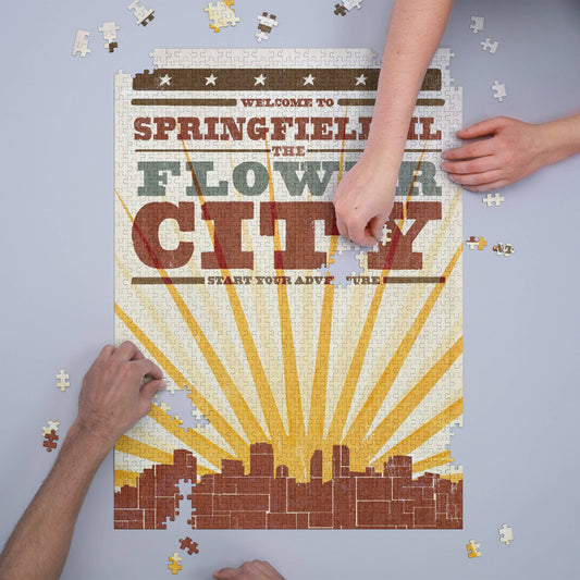 Image of the “Springfield, IL - The Flower City” 1000 Piece Illinois Puzzle.