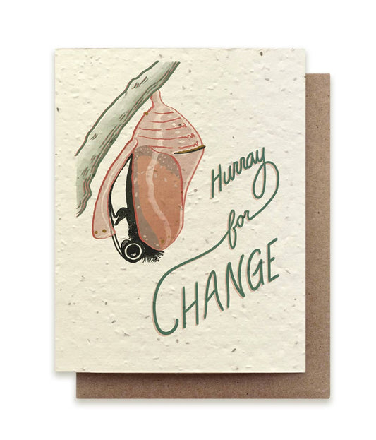 Plantable Wildflower Seed Note Card - Hurray for Change Butterfly