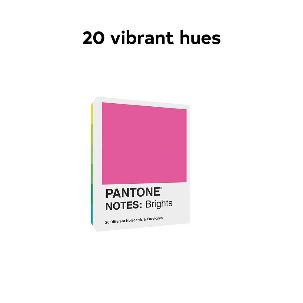 “20 vibrant hues” above image of Pantone Notes box.