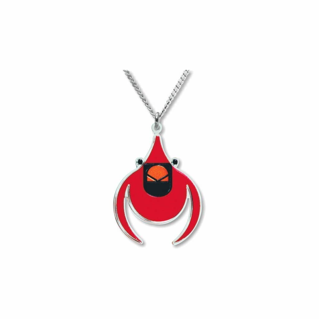 Image of Charley Harper’s Cardinal Pendant, on a white background.
