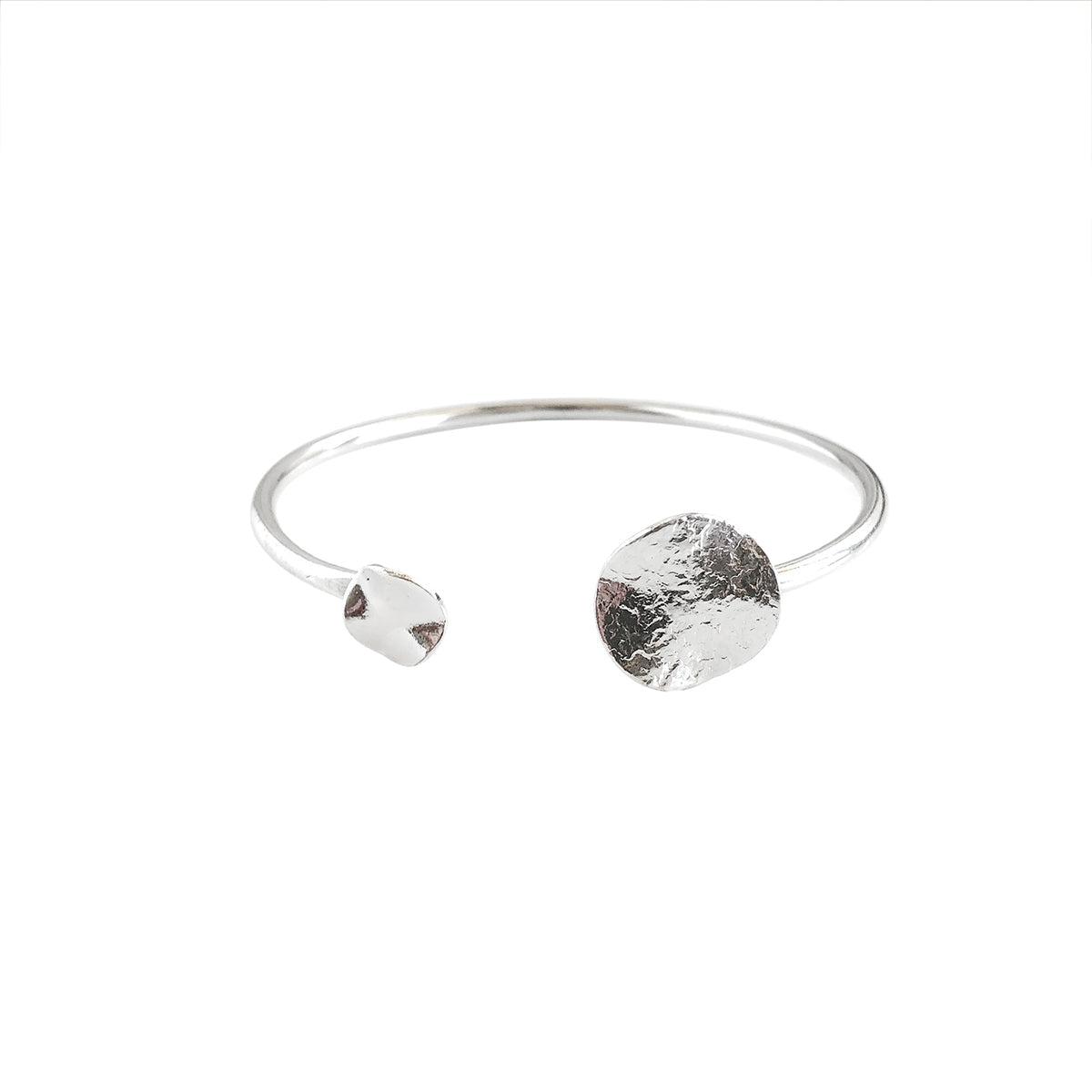 Photo of the silver Solaris Cuff, on a white background.