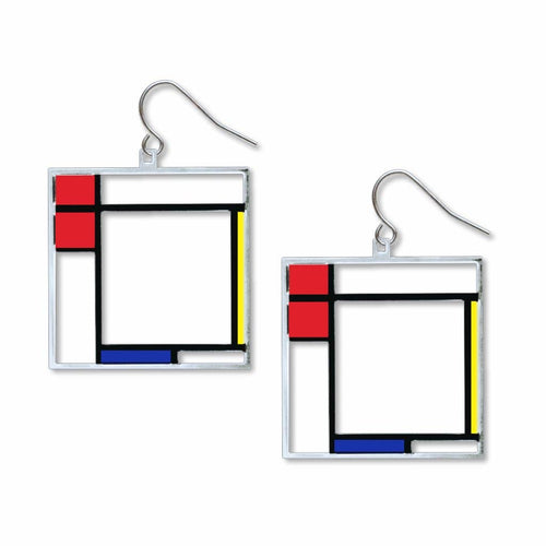 Image of “Composition - Giclee Print” Earrings, on white background.