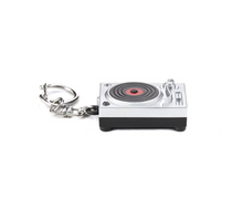 Load image into Gallery viewer, Image of the Turntable LED Keychain, on a white background.
