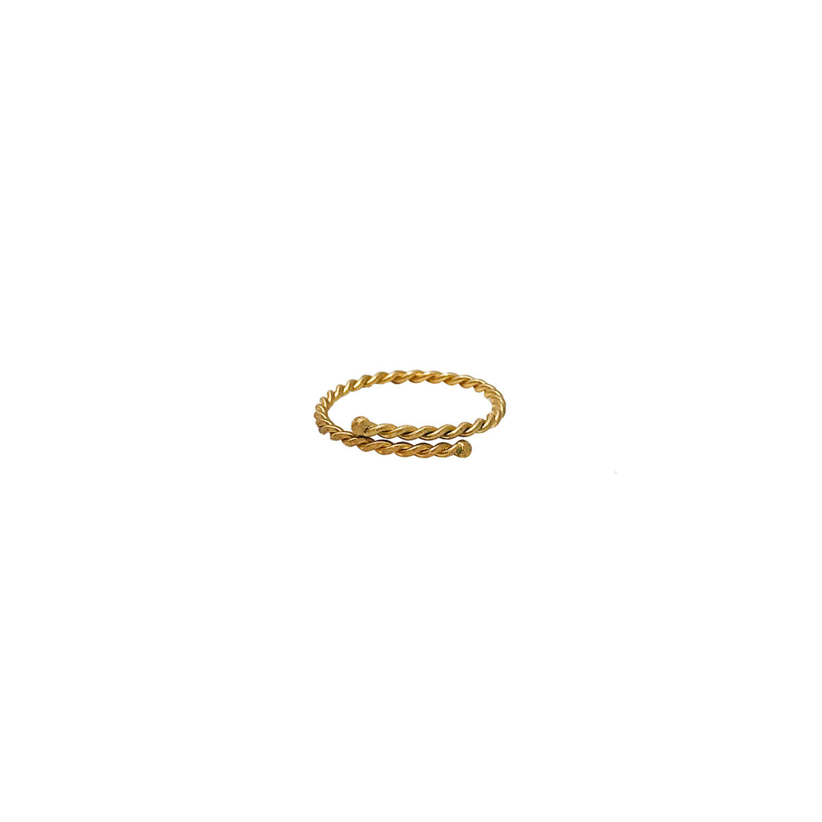 Image of the gold Twisted Stacking Ring, on a white background.